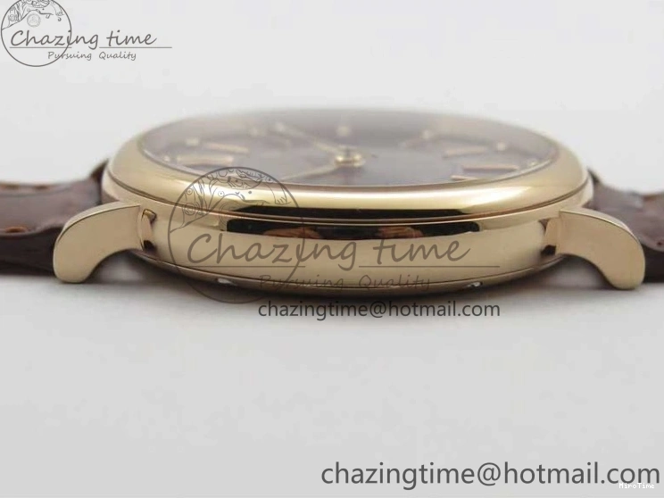 MIROTIME 1226 Portofino 37mm RG V7F 1:1 Best Edition Gray Dial on Deep Brown Leather Strap A SunProtective 7090